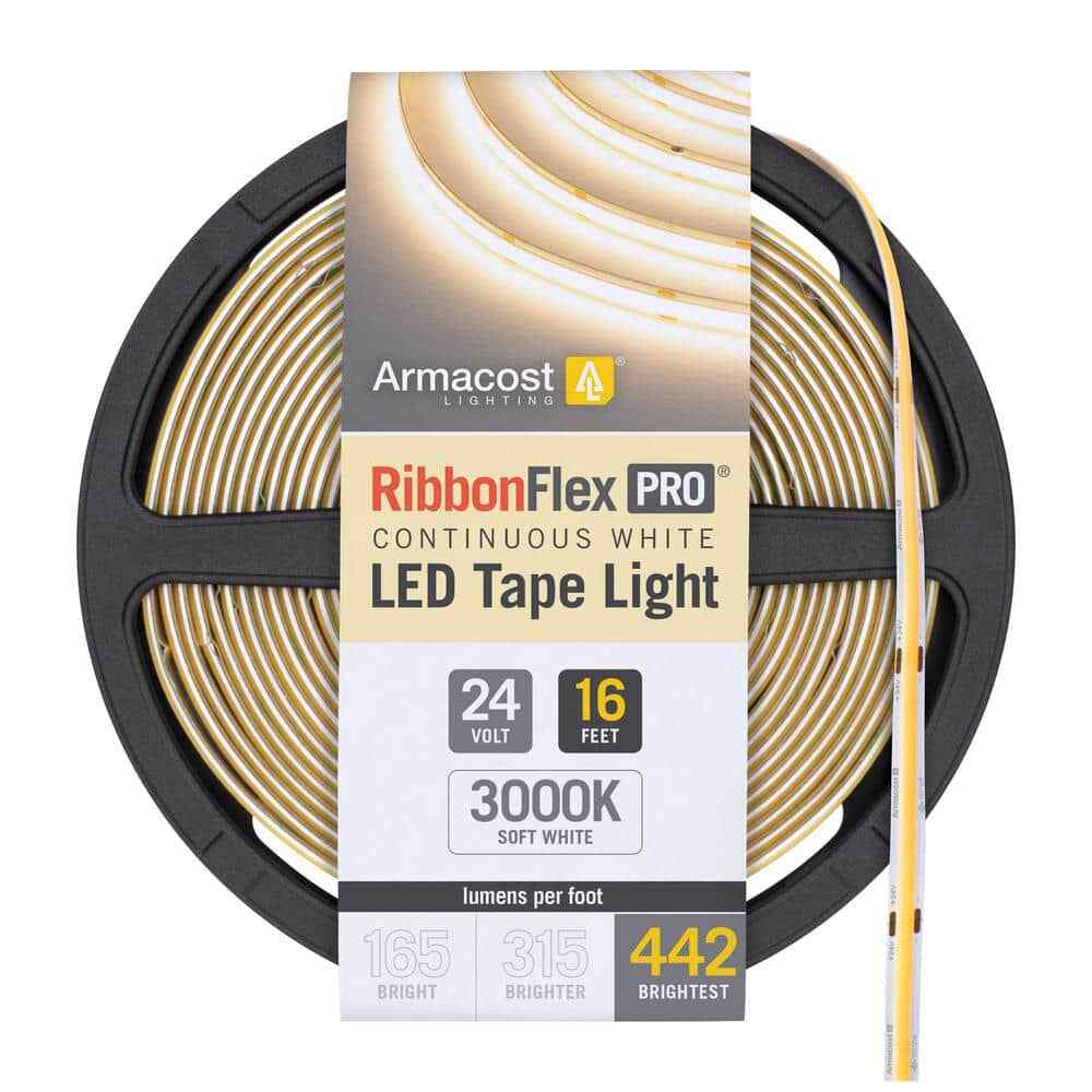 Armacost Lighting RibbonFlex Pro 24V White 16.4 ft. Dimmable Cuttable LED Tape