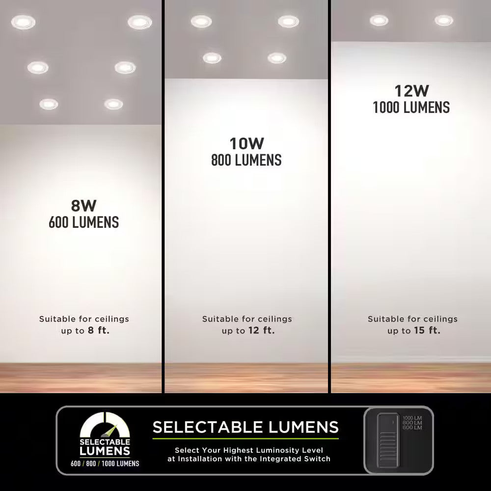 Commercial Electric Ultra Spot CCT Integrated LED 4 in Canless Recessed Light