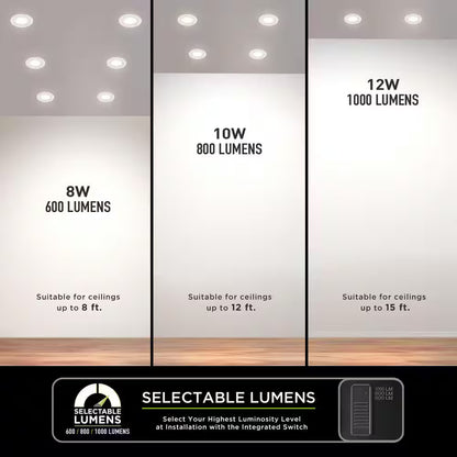 Commercial Electric Ultra Spot CCT Integrated LED 4 in Canless Recessed Light