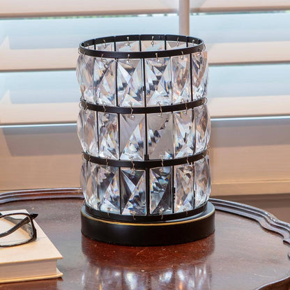 Decor Therapy Hayes 9 in. Bronze Faceted Touch Control Uplight