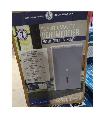 50-Pint Dehumidifier with Built-in Pump for Rooms up to 4500 sq ft Grey 