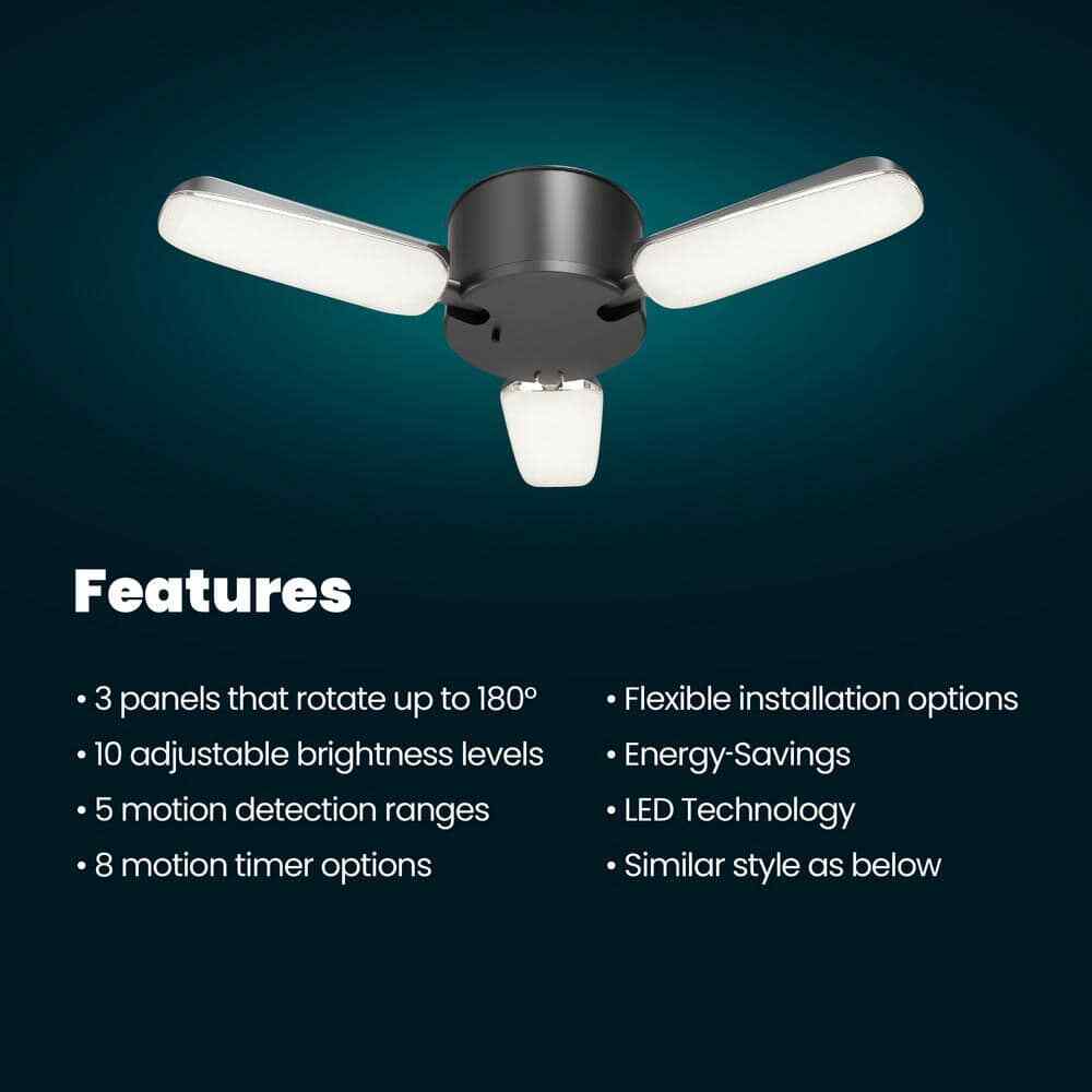 Commercial Electric 8000 Lumen Black LED Utility Garage Shop Light w/ Remote