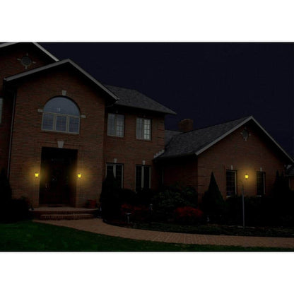 Black Solar Wall or Pillar LED Outdoor Light Sconce with Amber or White Light