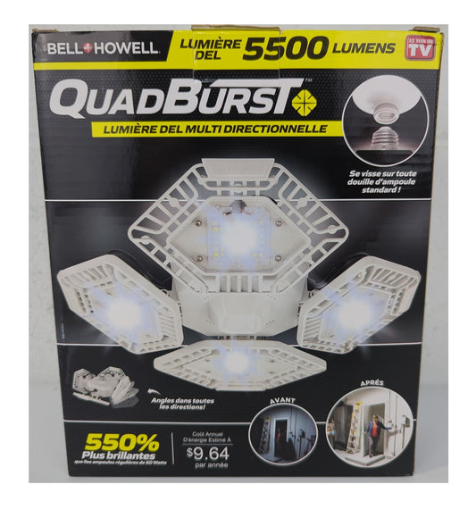 Bell+Howell Flush Mount Ceiling Garage Light 10.6" 192 High/4 Adjustable Head