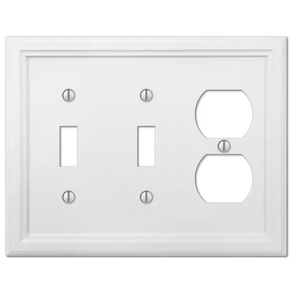 AMERELLE Elly 3 Gang 2-Toggle and 1-Duplex Composite Wall Plate - White 4052TTDW