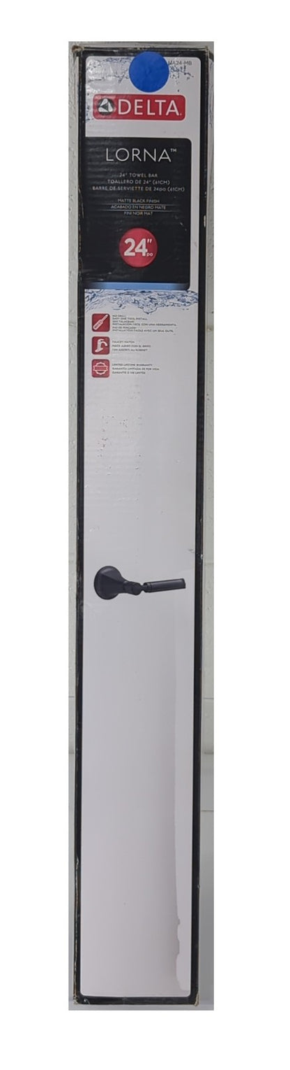 Delta Lorna 24 in. Wall Mounted Towel Bar Bath Hardware Accessory in Matte Black