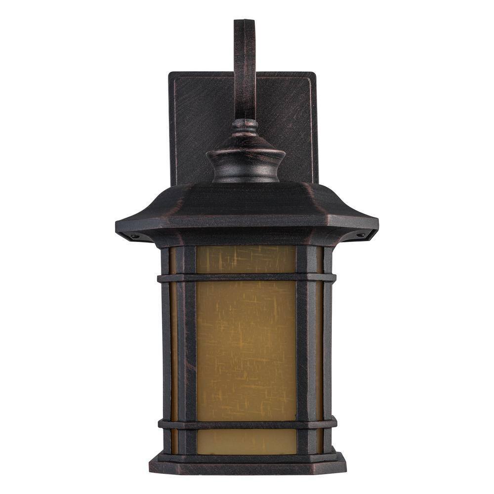 Bel Air Lighting San Miguel 12.5" Rust Outdoor Wall Light Fixture w/ Tea Glass
