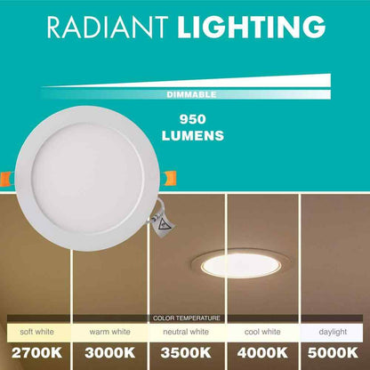 6 in. Slim Downlight CCT Selectable LED Recessed Downlight with Remote J-Box