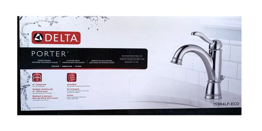Delta Porter Single Handle Chrome Bathroom Faucet 15984LF-ECO