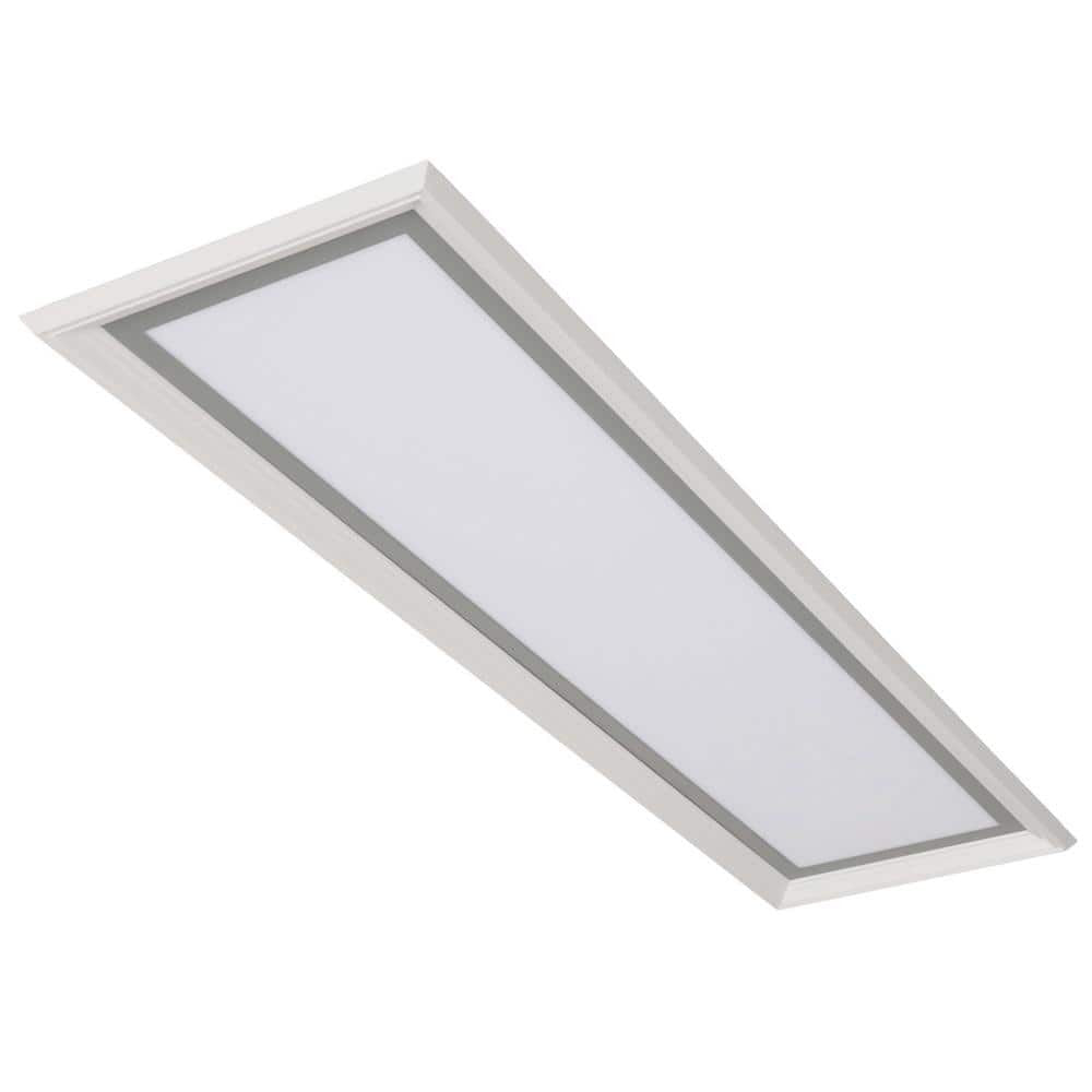 Commercial Electric Augusta 50 in. x 15 in. Satin Nickel, White Frame CCT Select