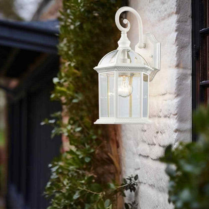 Bel Air Lighting Wentworth Small White Outdoor Wall Light Fixture w/ Clear Glass