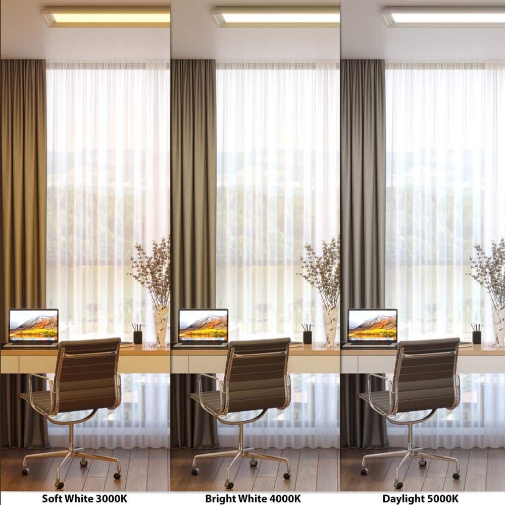 Commercial Electric Augusta 50 in. x 15 in. Satin Nickel, White Frame CCT Select