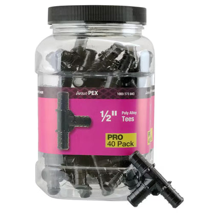 Apollo 1/2 in. Plastic PEX-B Barb Tee Pro Pack 40-Pack