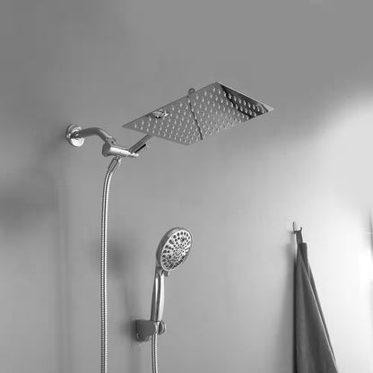 BWE Rainfull 10 in. 9-Spray Patterns Dual Wall Mount Dual Shower Heads CHROME