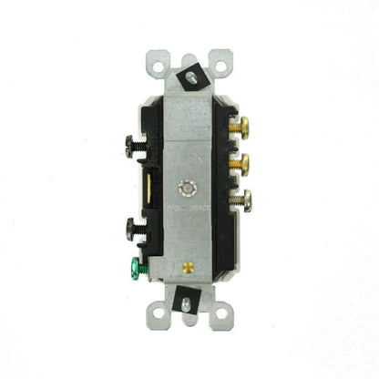 15 amp Leviton Commercial Combination 3-Way Toggle Switch and Receptacle, White