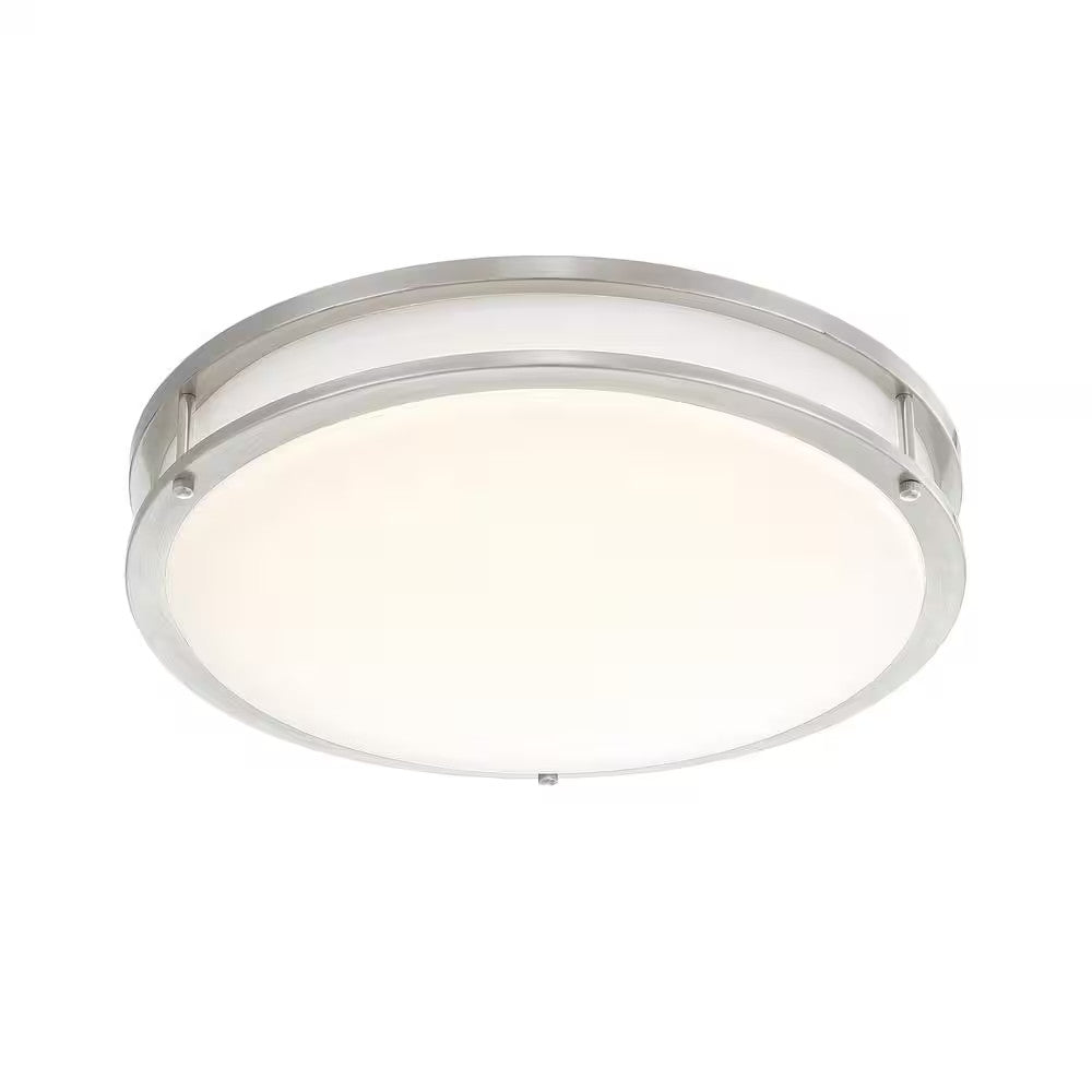 Commercial Electric 16in LED Color Changing Flush Mount Brushed Nickel Dimmable