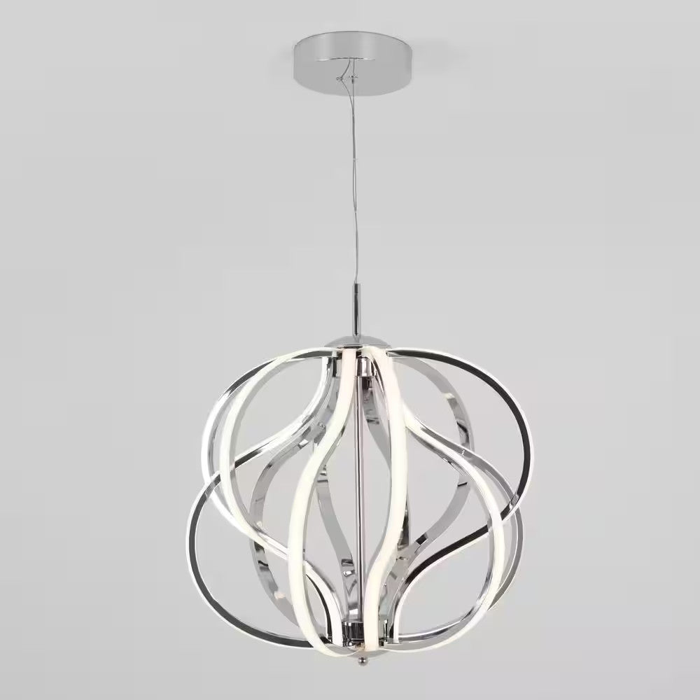 Artika Meridian 30-Watt 1 Light Chrome Modern Integrated LED Pendant Light Fixtu