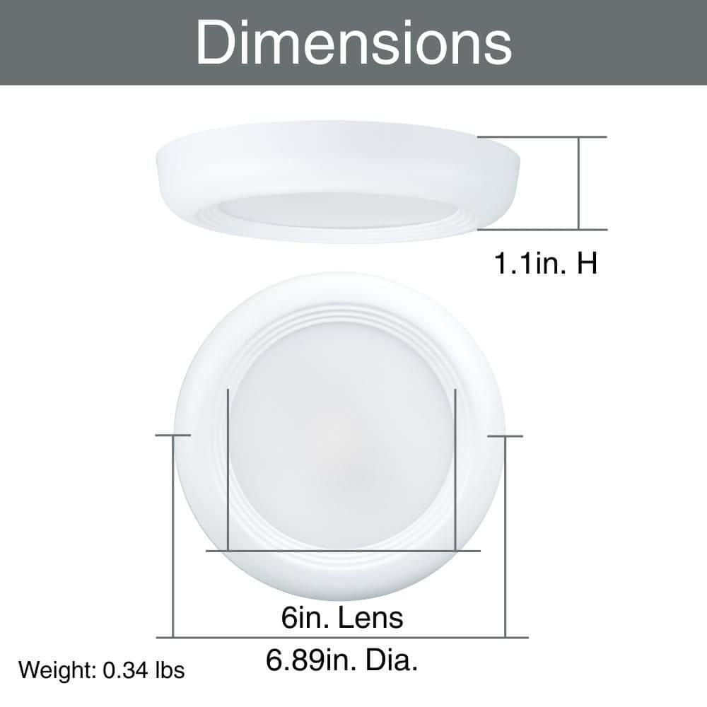 Commercial Electric 6 in LED Flush Mount Ceiling Light J Box Compatible 6 Pack