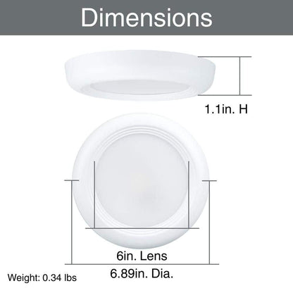 Commercial Electric 6 in LED Flush Mount Ceiling Light J Box Compatible 6 Pack