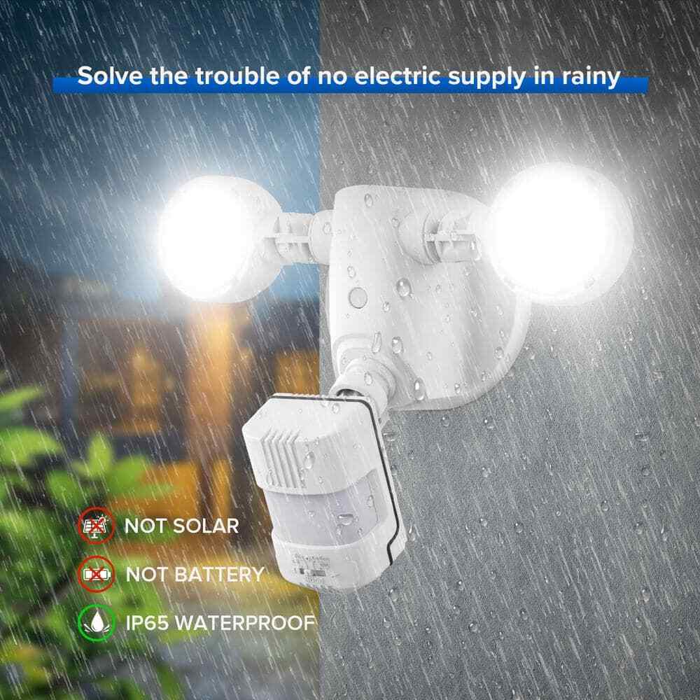 3000 Lumens 5000K White Motion Sensing Dusk to Dawn Integrated LED Flood Light