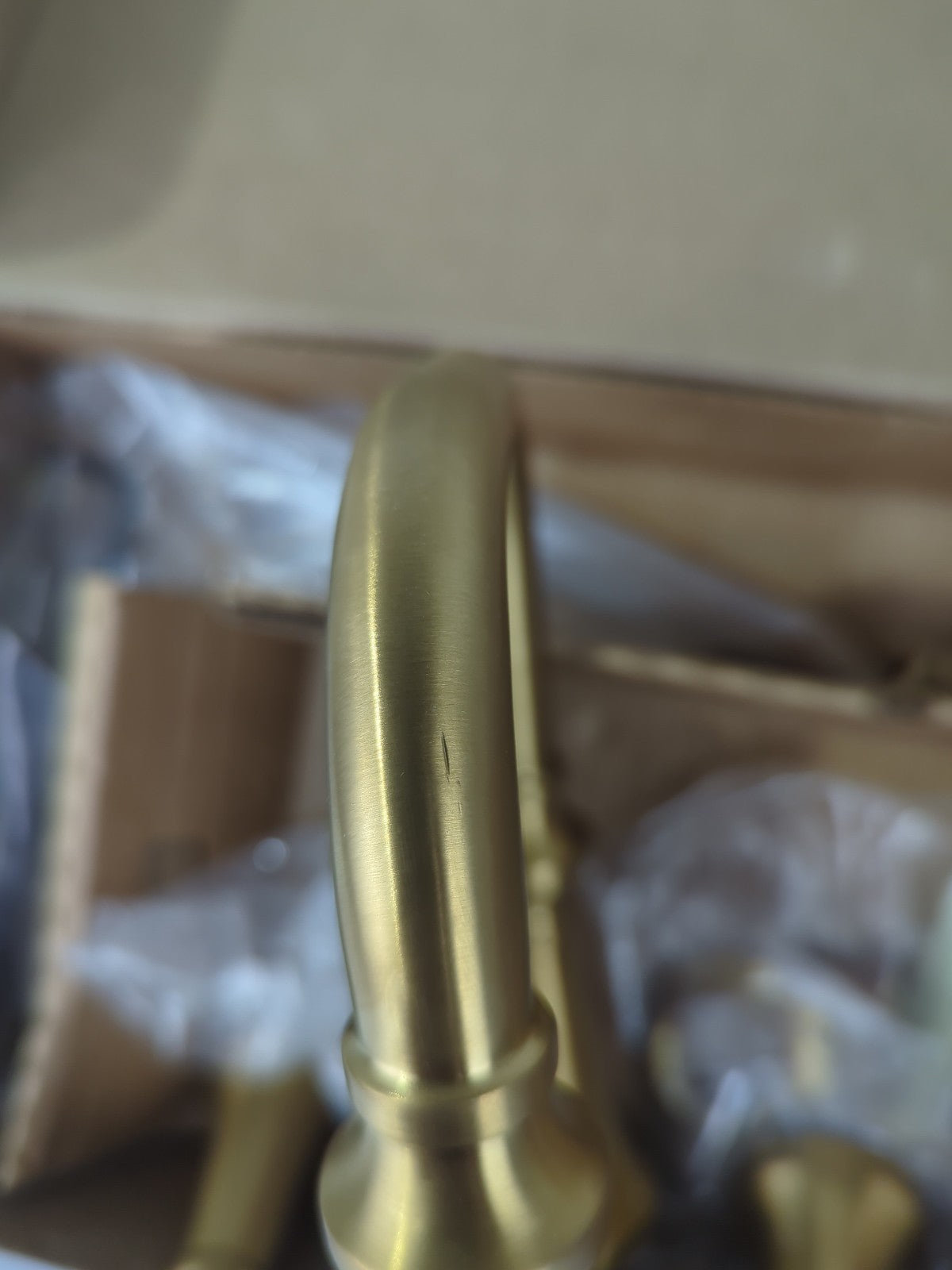 Colinet High Arc Bathroom Faucet Brushed Gold TS44103BG  Cross Handles *READ*