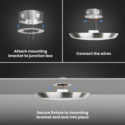 Commerical Electric 11 LED Dimmable CCT Flush Mount Ceiling Light Nickel