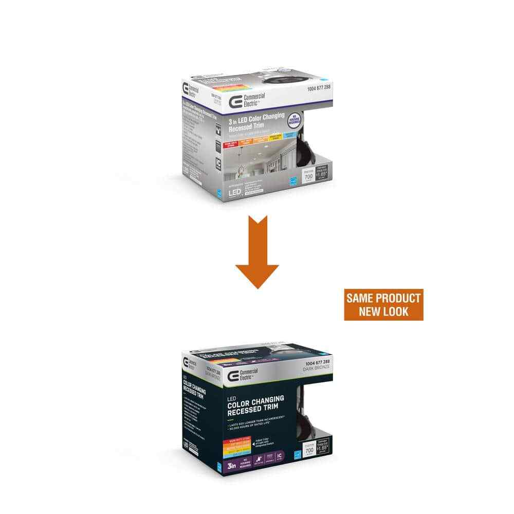 Commercial Electric Low Glare LED 4" Adjustable Temp Canless Recessed Light 