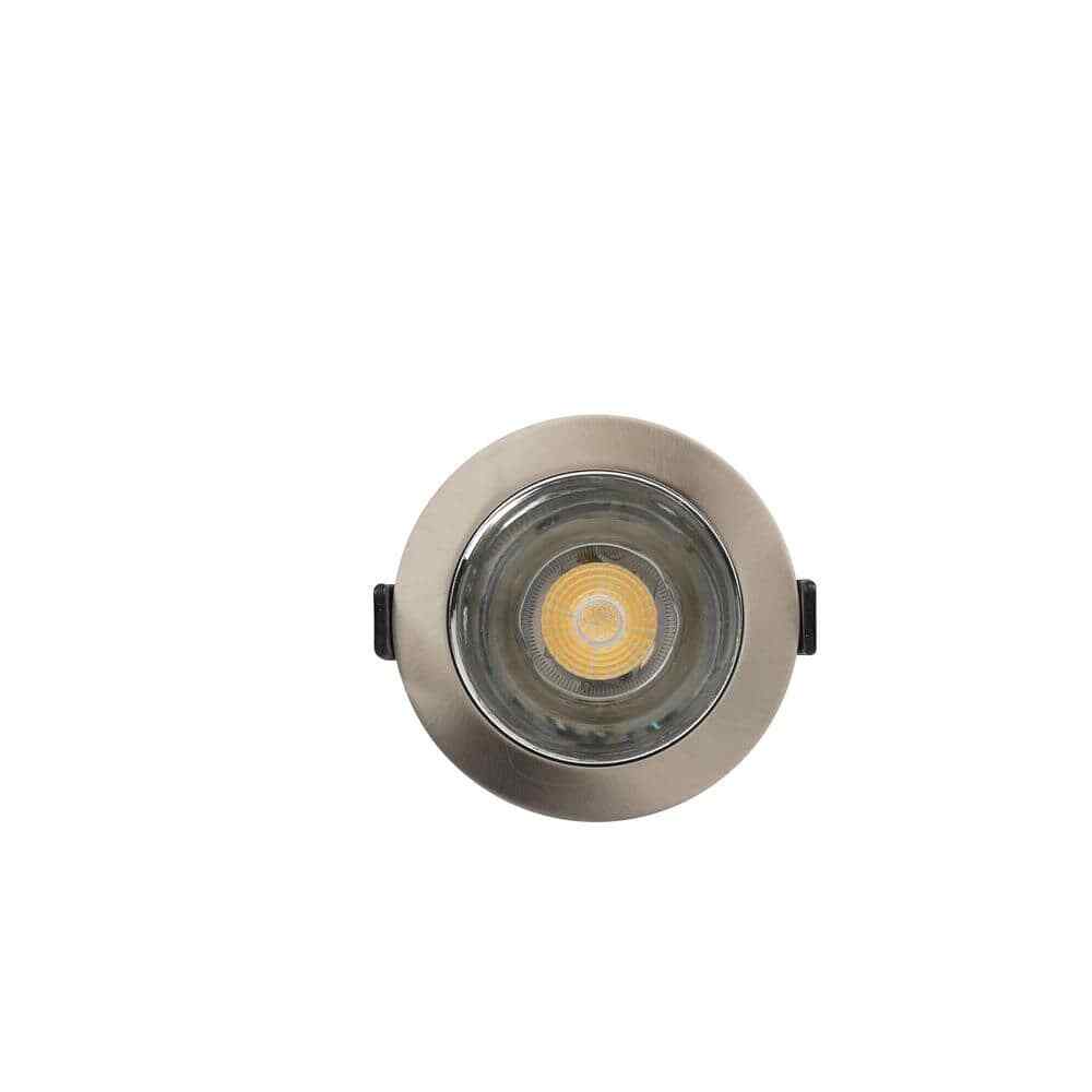 Commercial Electric 3 in. Integrated LED Canless Recessed Light Brushed Nickel