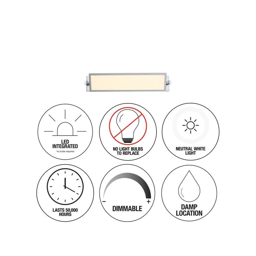 Artika Reflection 27 in. 1-Light Chrome Modern Integrated LED Vanity Light Bar