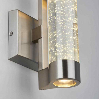 Artika Essence Steel Bubble Glass LED Outdoor Garage and Porch Cylinder Light 