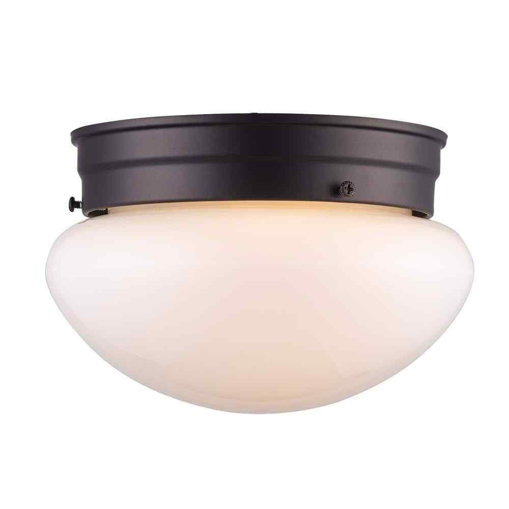 Bel Air Lighting Dash 8 in.Flush Mount Ceiling Light Fixture w/ Opal Glass