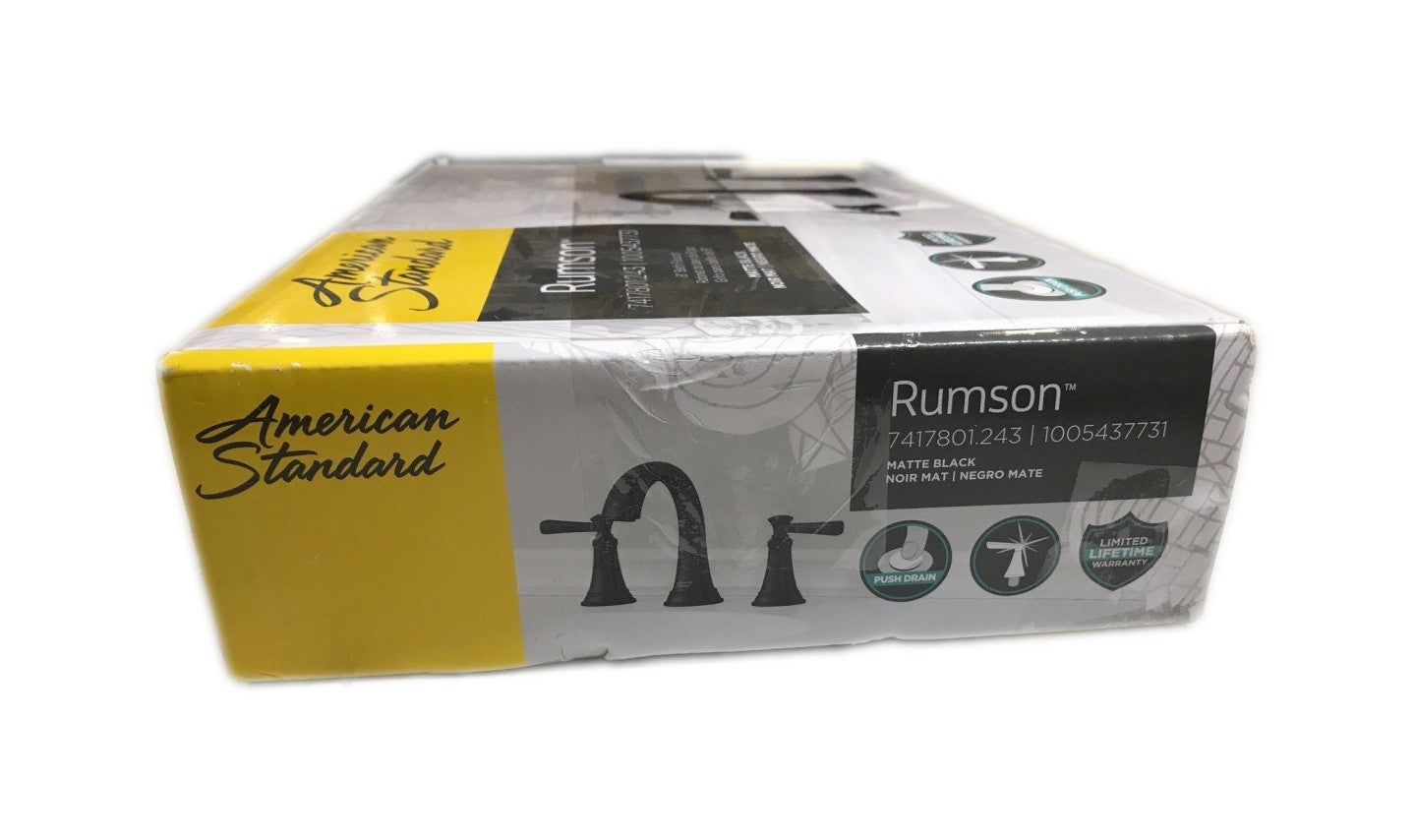 American Standard Rumson 8" Widespread 2-Handle Bathroom Faucet in Matte Black