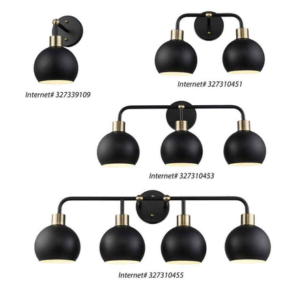 Bel Air Indigo 1-Light Black & Gold Wall Sconce Light Fixture with Metal Shade