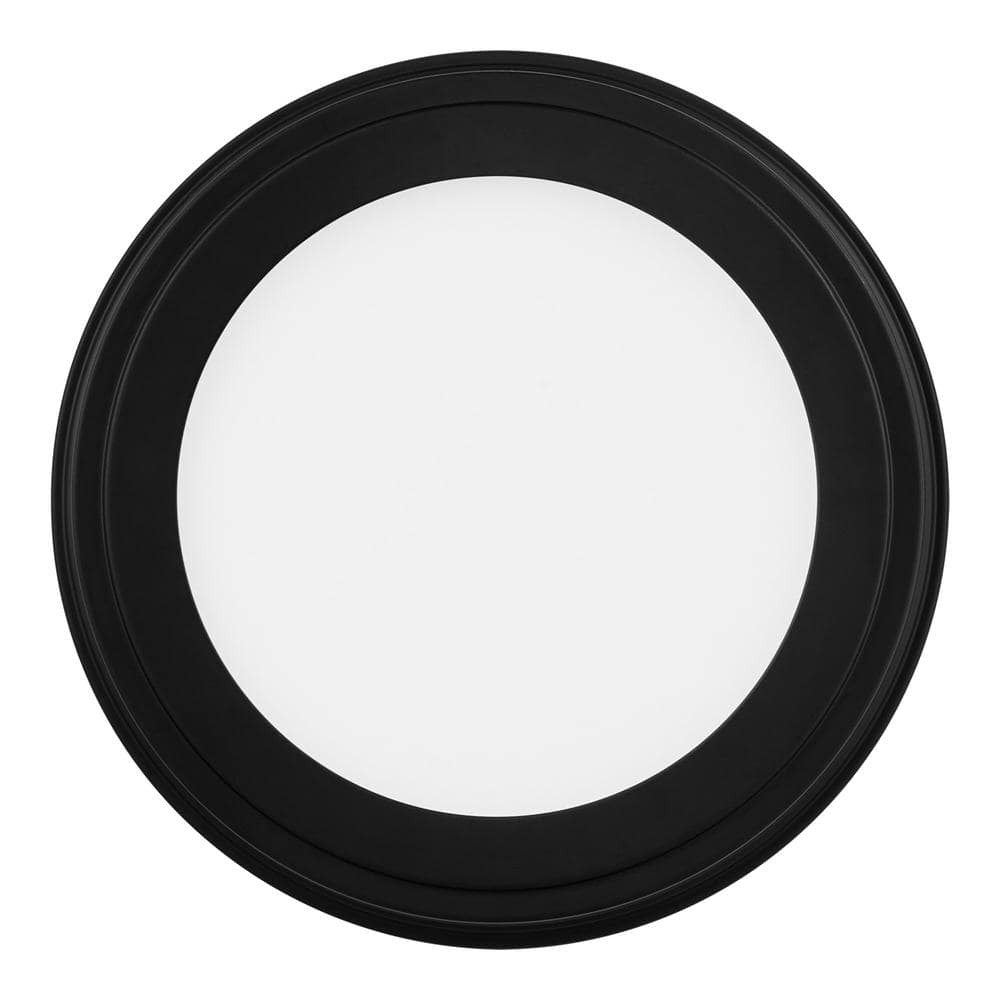 Commercial Electric 11" Matte Black 3-CCT LED Flush Mount Ceiling Light 2-Pack