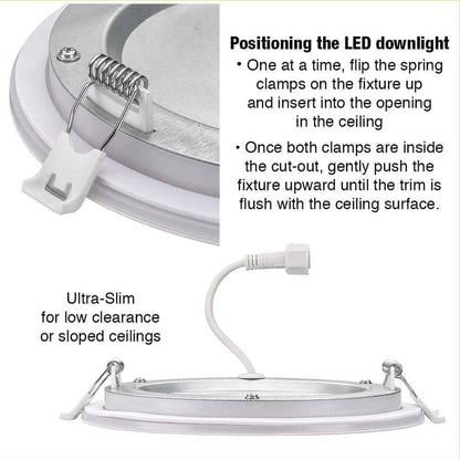 Commercial Electric 8" Canless LED Recessed Light Trim Adjustable CCT