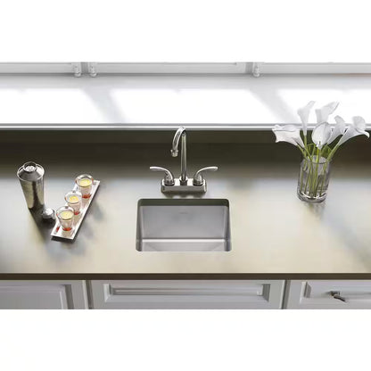 Crosstown 15" Drop-In/Undermount Single Stainless Steel Kitchen Sink + Faucet