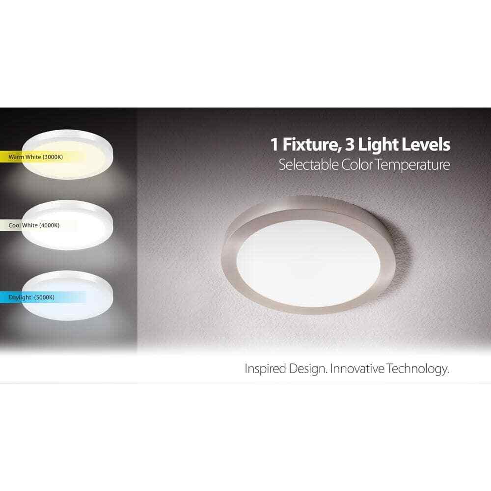  Commercial Electric 15" White LED adjustable 1650 Lum Round Flat Ceiling Light