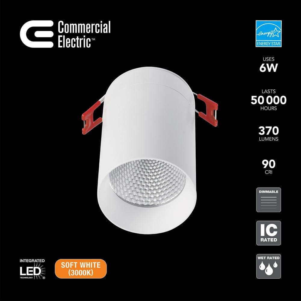 Commercial Electric LED 3 in Round Canless Recessed Light Trackless Soft White