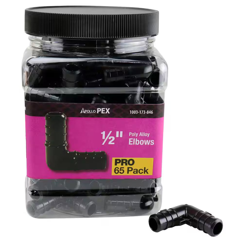 Apollo 1/2 in. Plastic PEX-B Barb 90-Degree Elbow Pro Pack 65-Pack