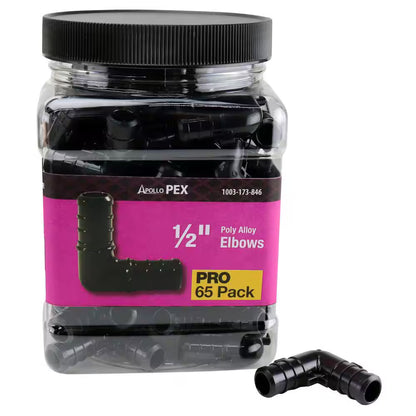 Apollo 1/2 in. Plastic PEX-B Barb 90-Degree Elbow Pro Pack 65-Pack