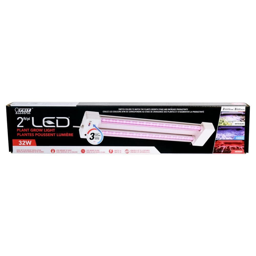 2 ft. 32-Watt White LED 3 Adjustable Spectrum Linkable Plant Grow Light