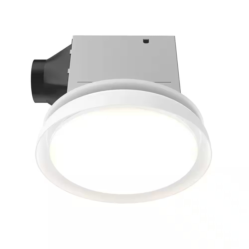 80/110 CFM Ceiling Mount Room Side Installation Round Bathroom Exhaust Fan w/LED