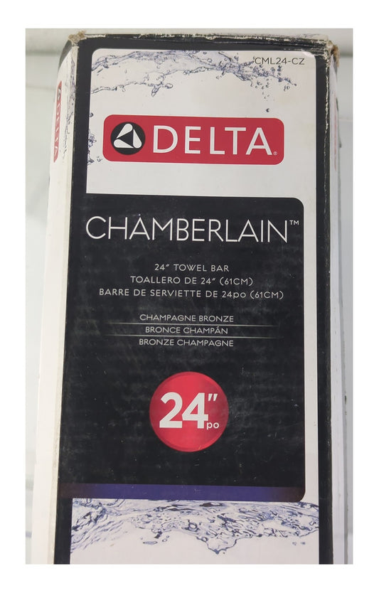 Delta Chamberlain 24 in. Wall Mount Towel Bar Bath Accessory in Champagne Bronze