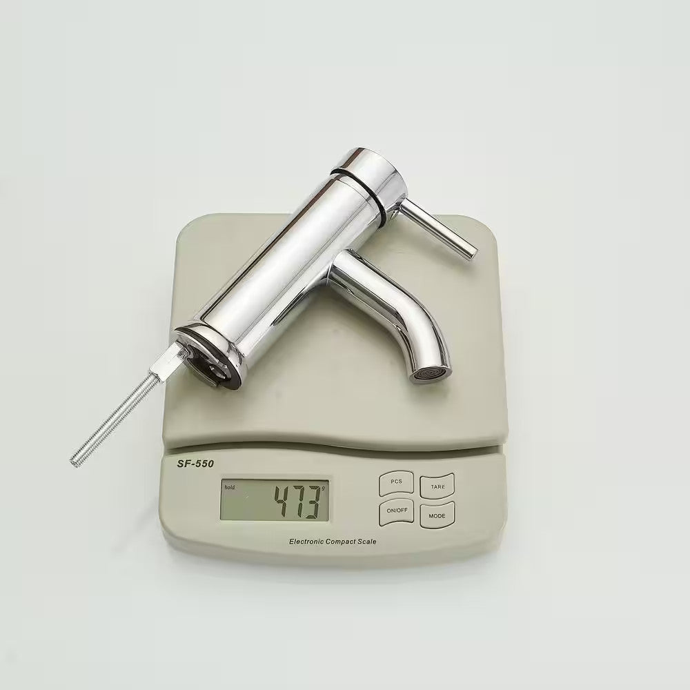 BWE Single Hole Single-Handle Bathroom Faucet With Pop Up Drain, Polished Chrome