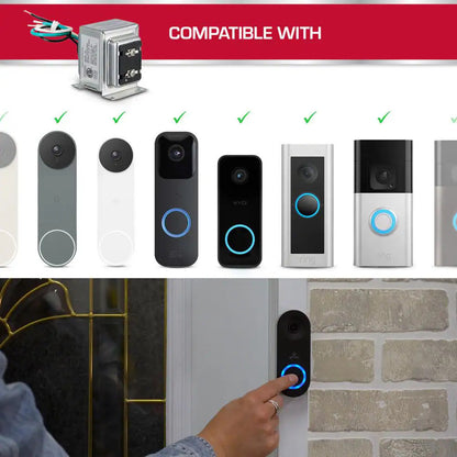 Defiant Wired 16VAC/30VA Doorbell Transformer Compatible w/ all Video Doorbells