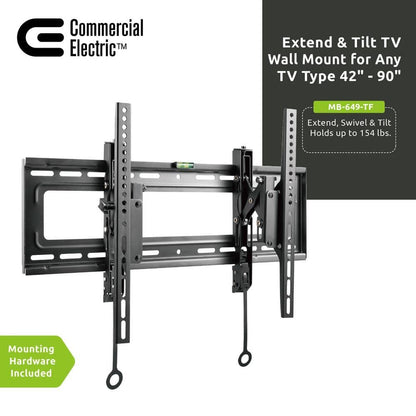Commercial Electric Extend and Tilting TV Wall Mount for 42 in. to 90 in. TVs