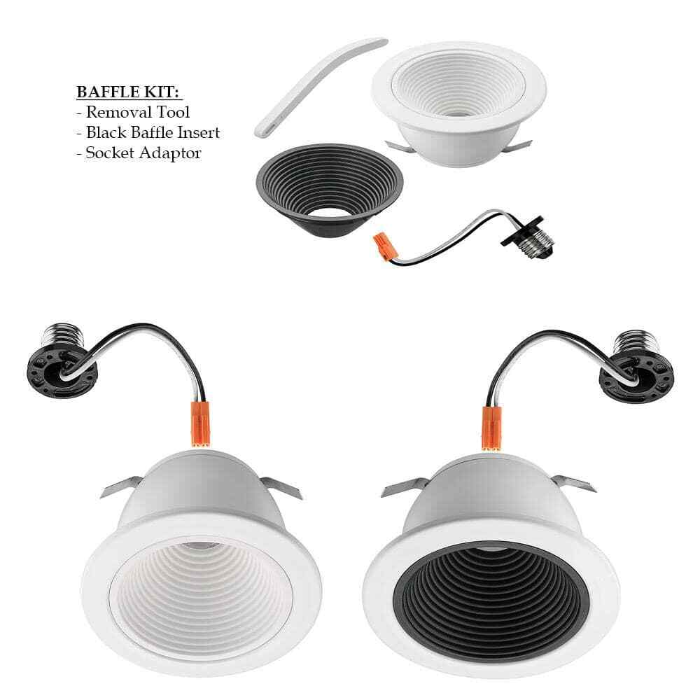Commercial Electric 4 in. Ultra Low Glare Deep Baffle LED Recessed Light Trim