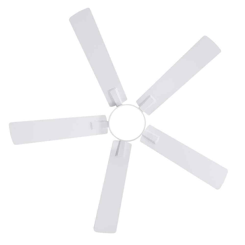Breezary Charlie 52 in. LED Indoor White Ceiling Fans w/ Light & Remote Control