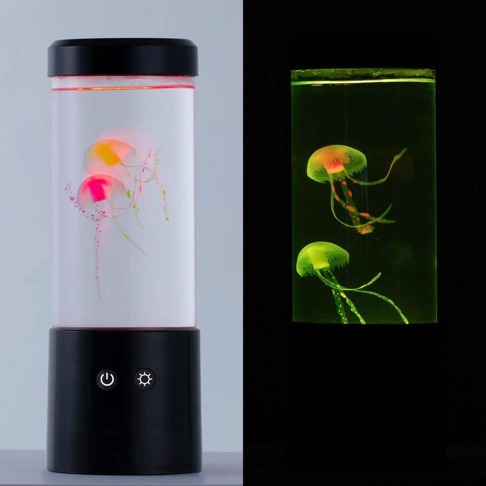 9 in. Black Indoor Jellyfish Table Lamp with RGB LED