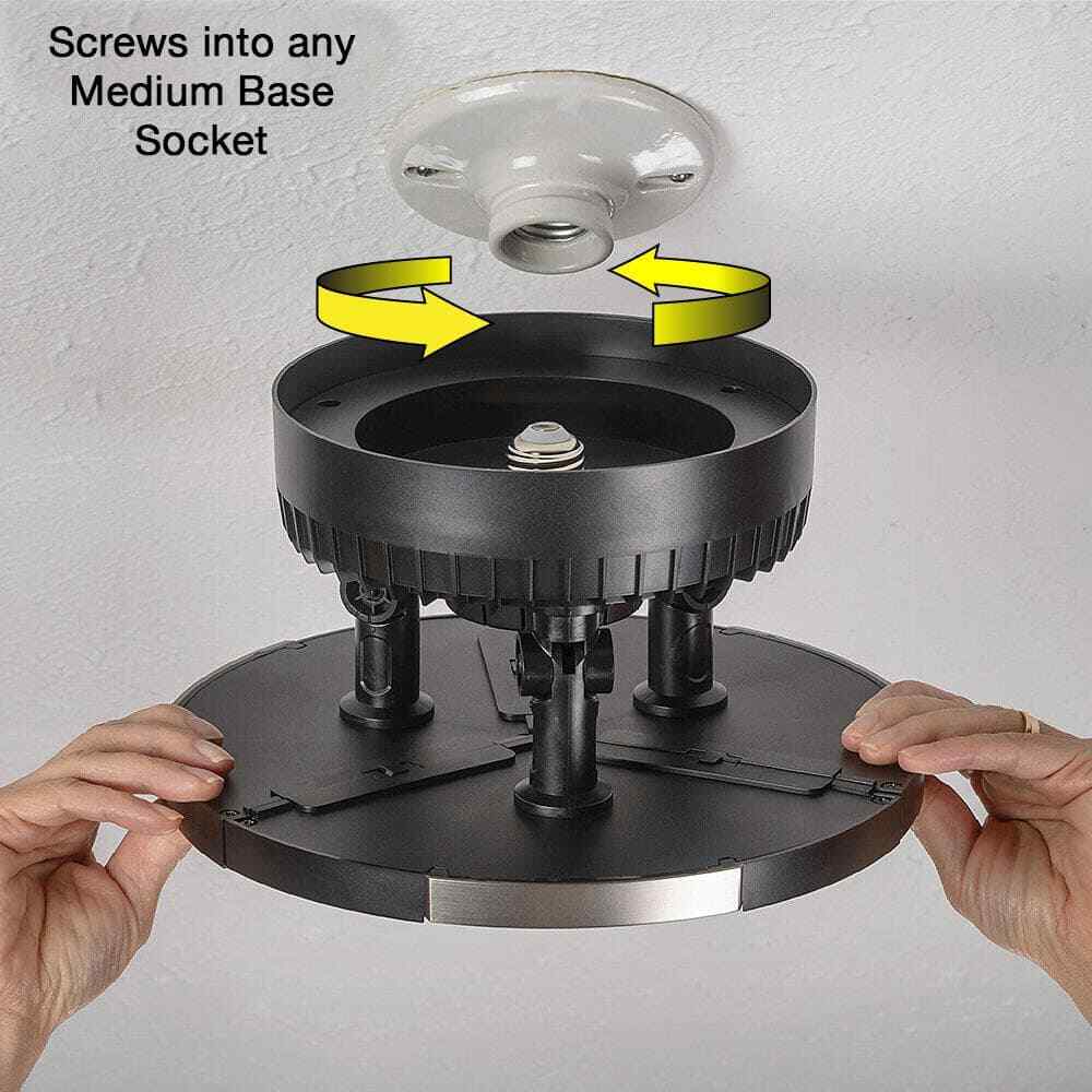 Commercial Electric Flush Mount Ceiling Light 10" LED Output 4000 Lumens Black